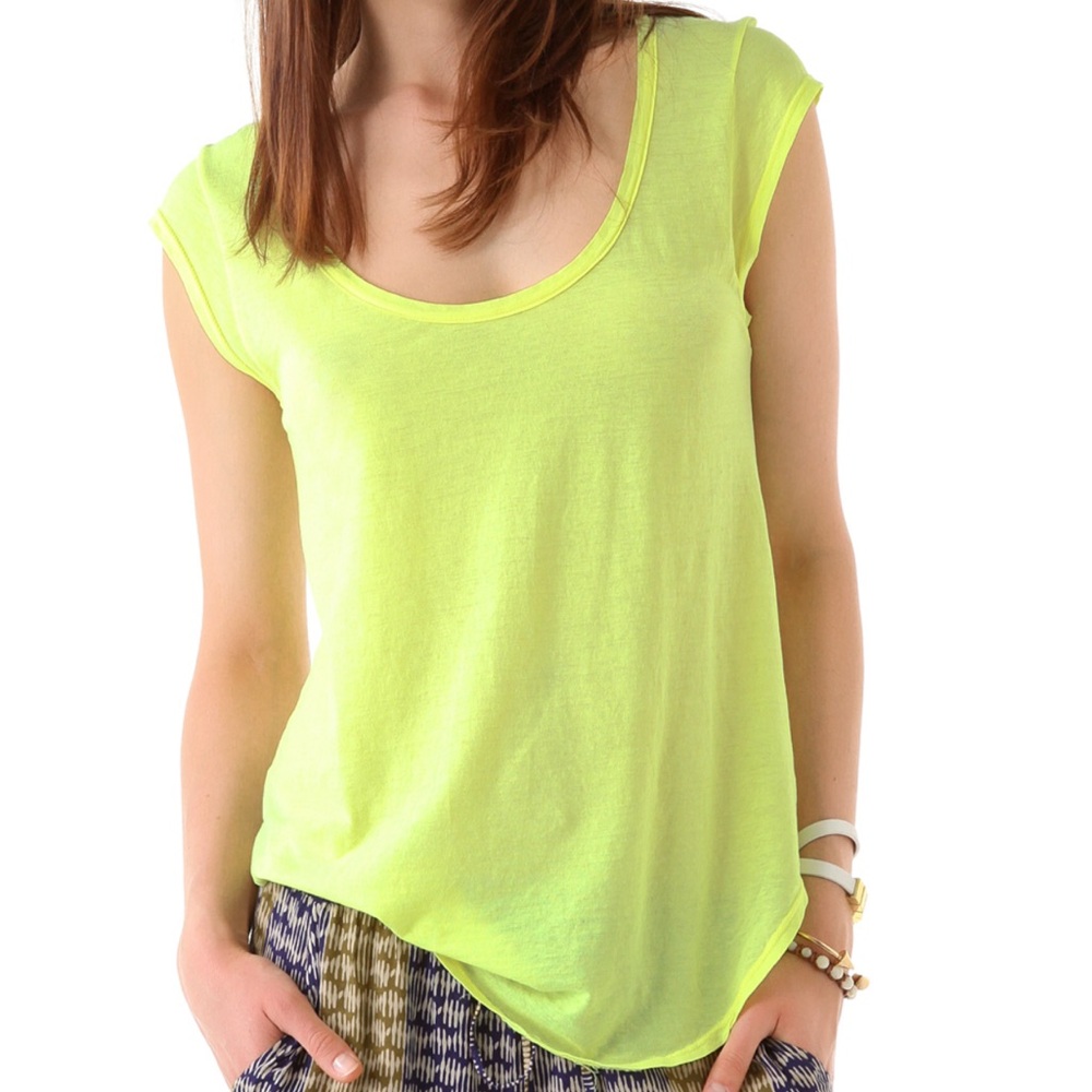 Sundry Neon Cap Sleeve Scoop Tee